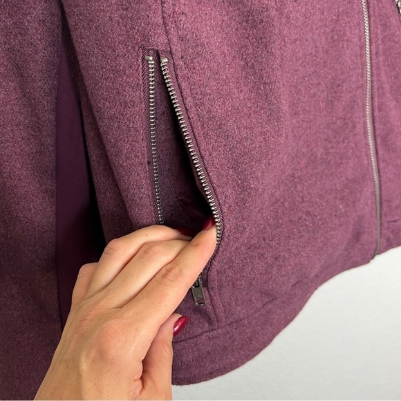 Torrid Purple Moto Jacket 2X - Stretch Knit Panels, Full Zip, Flannel Coat, EUC - Picture 8 of 12